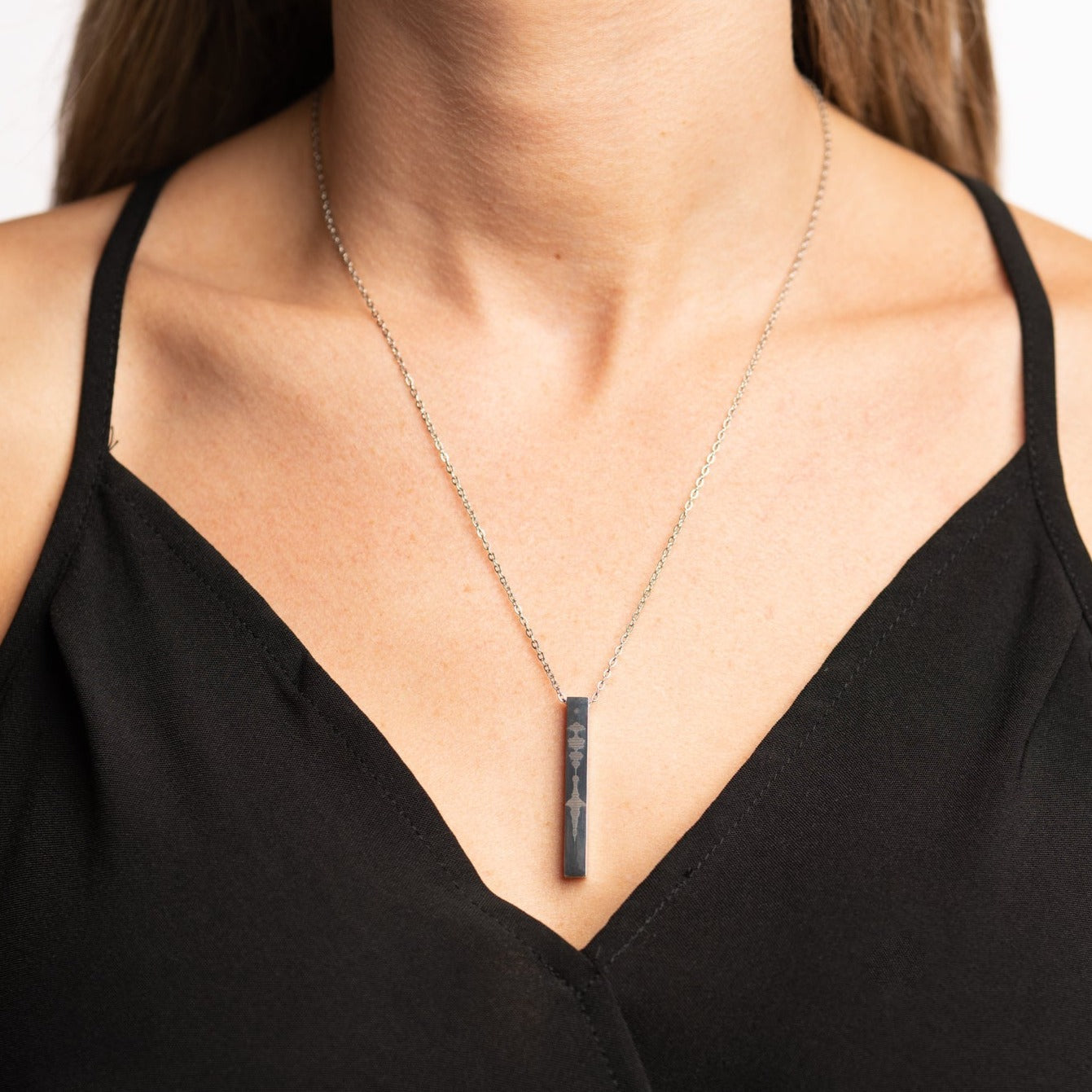 Rectangle Inlay Pendant: Polished Sterling Silver & Black Jet Stone –  Rachael Morgan Jewelry